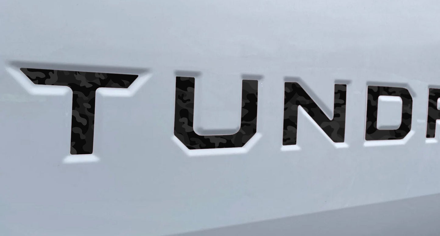 Black Shadow Camo Vinyl Letter Decals for 2022-2023 Tundra Tailgate - TVD Vinyl Decals