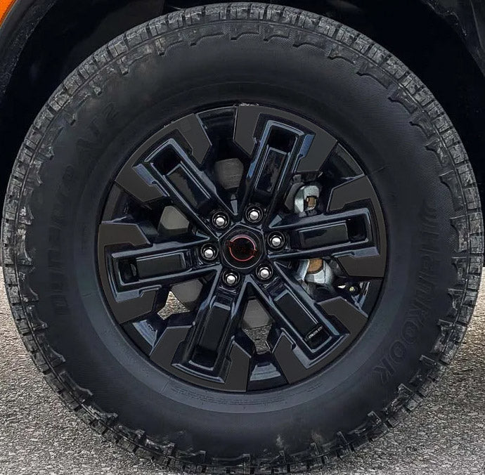 Premium Cast Black Vinyl Overlay Decals for 2022-2023 Frontier 17" Pro4X Wheels - TVD Vinyl Decals