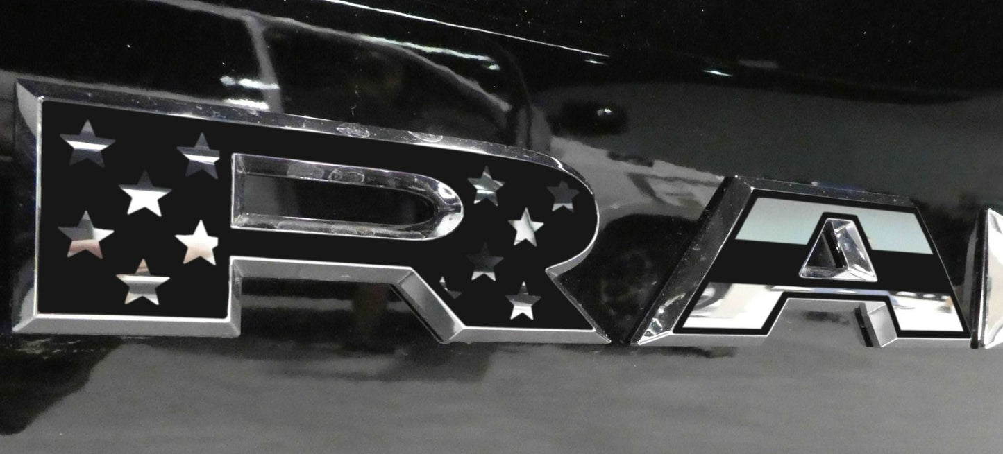 Premium Cast Matte Black Die-Cut Vinyl Flag Decals for 2019-2023 RAM Doors - TVD Vinyl Decals