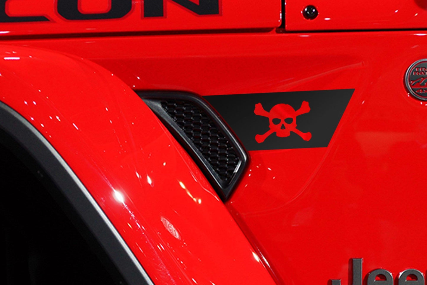 Premium Cast Matte Black Vinyl Jolly Roger Decals for Wrangler JL and Gladiator Fender Ventsx2 - TVD Vinyl Decals