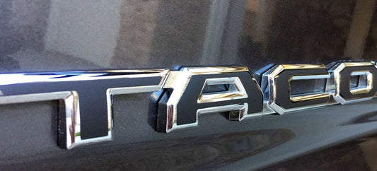 Premium Cast Matte Black Vinyl Letter Inlay Decals for 2016-2023 Tacoma Emblems - TVD Vinyl Decals