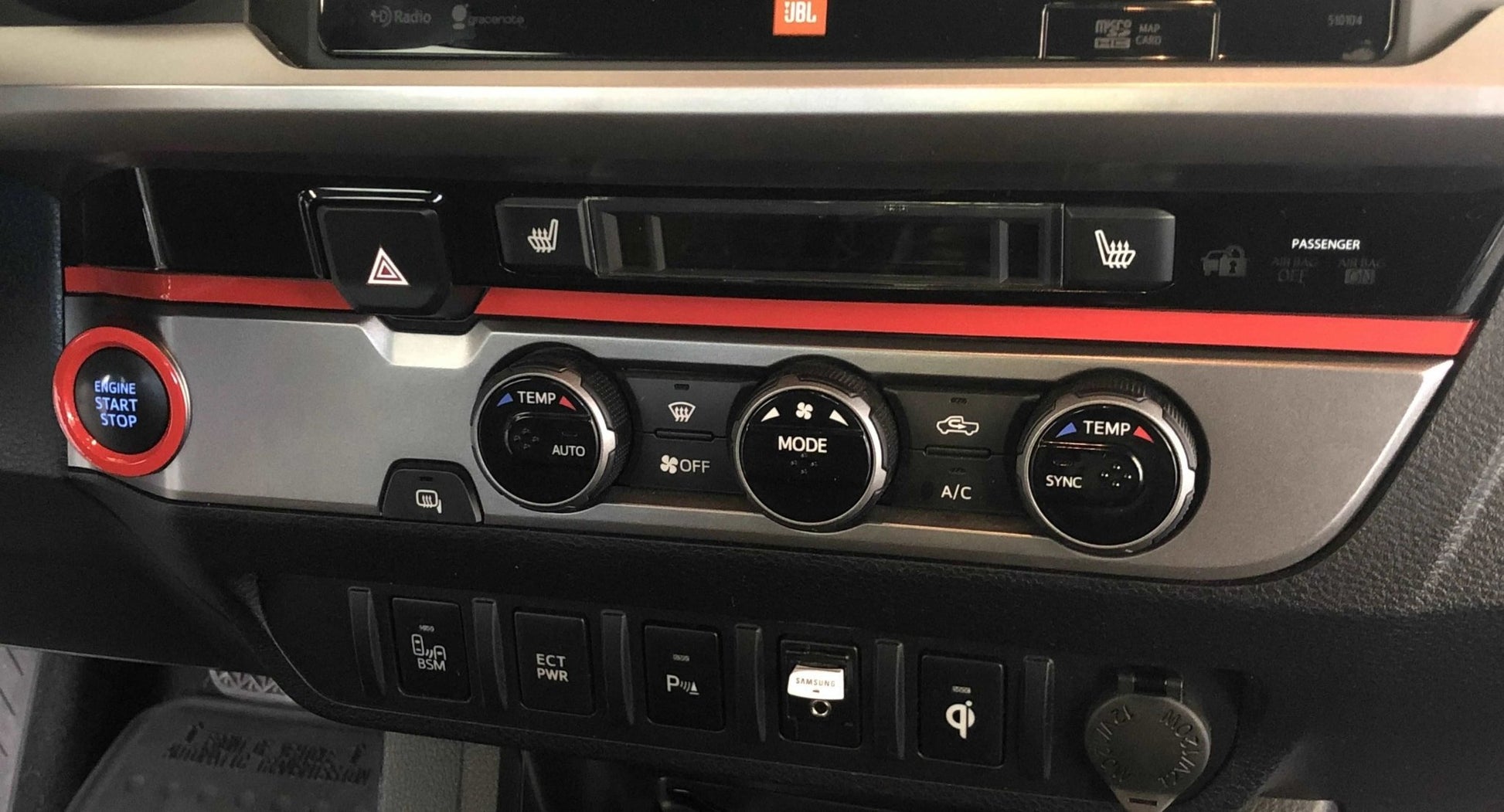 Premium Cast Red Vinyl Decals for 2016-2023 Tacoma Start/Stop Button Ring - TVD Vinyl Decals