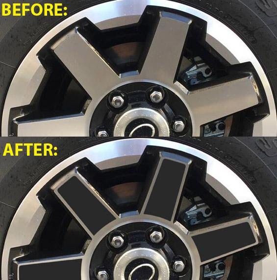 Premium Cast Vinyl Inlay Decals for 2017-2023 4Runner TRD Off Road Wheels x4 - TVD Vinyl Decals