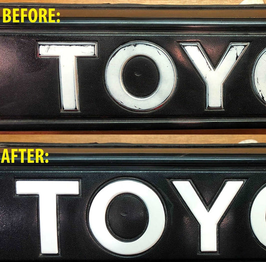 Premium Cast Vinyl Letter Decals for 1984-1989 4Runner Tailgate Bezel - TVD Vinyl Decals