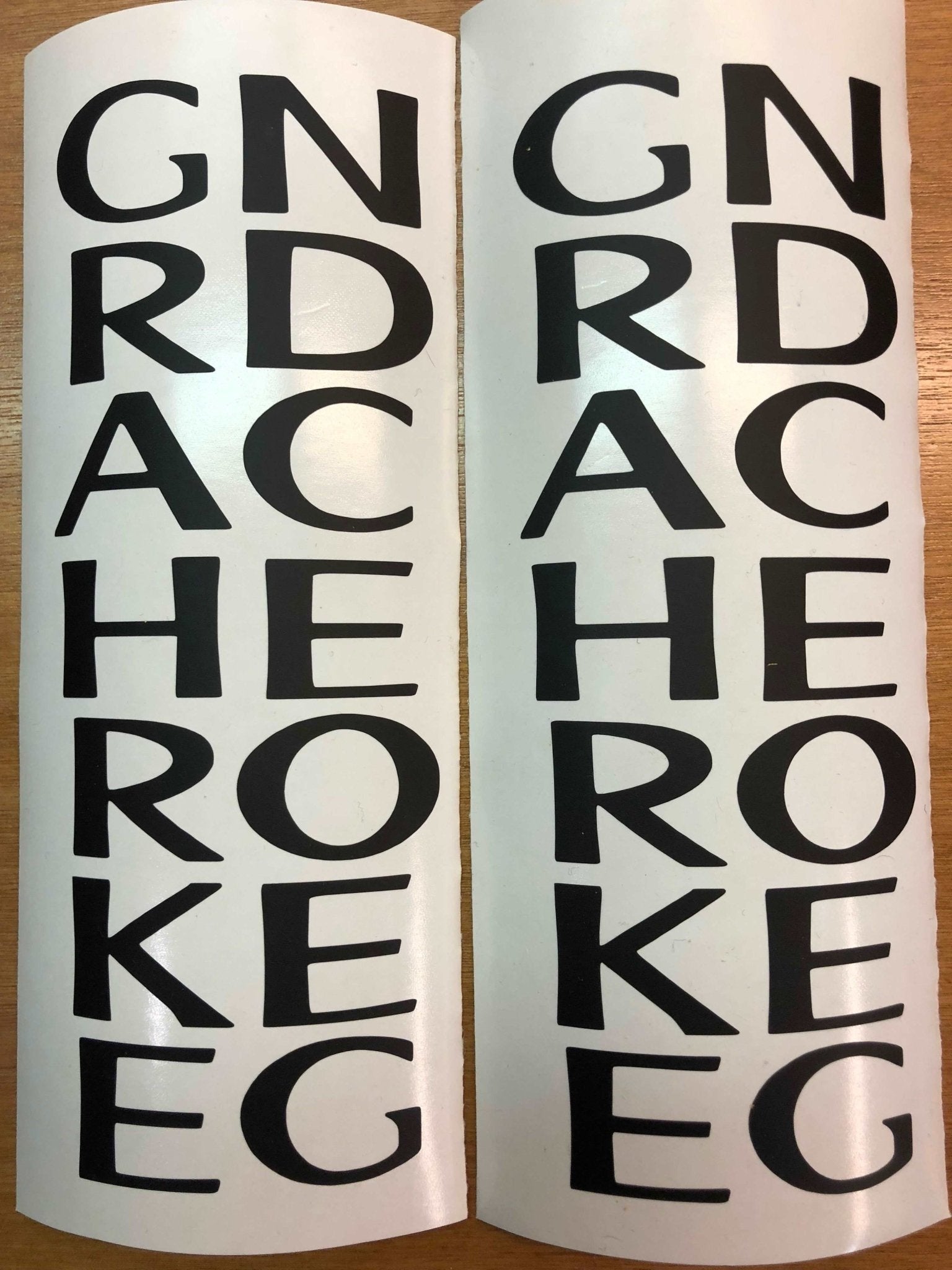 Premium Cast Vinyl Letter Decals for 2011-2013 Grand Cherokee Doors - TVD Vinyl Decals