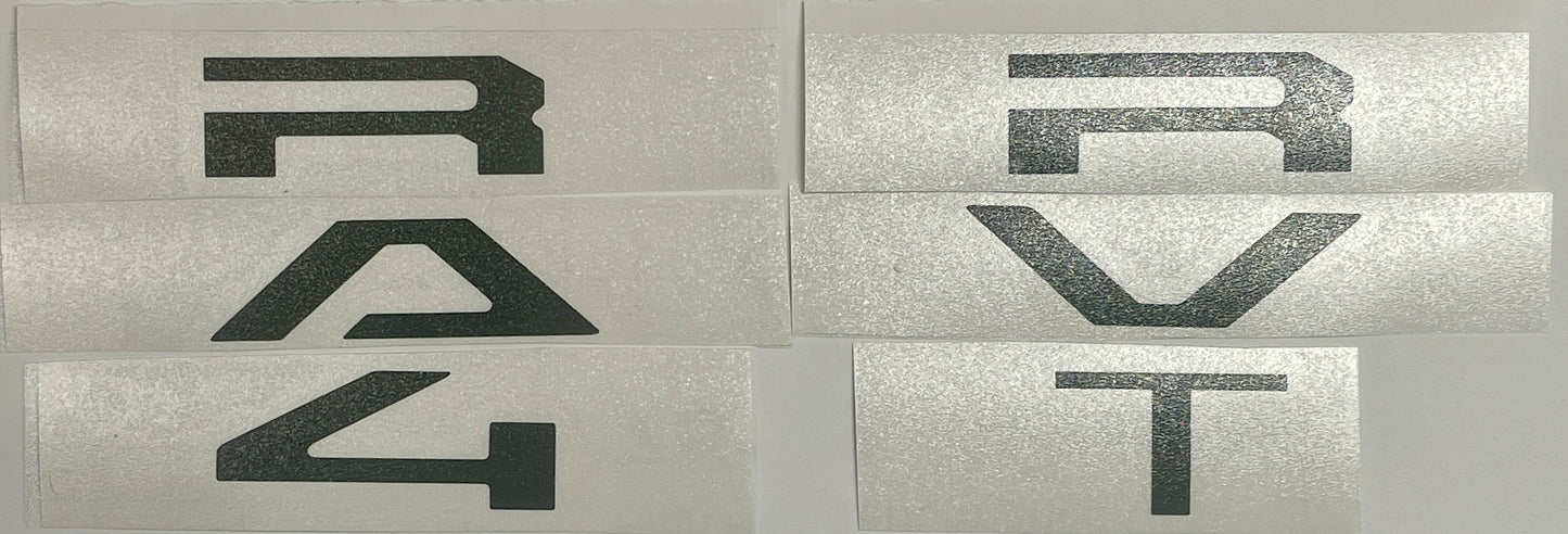 Premium Cast Vinyl Decal Letter Inlays for 2026 RAV4 Liftgate