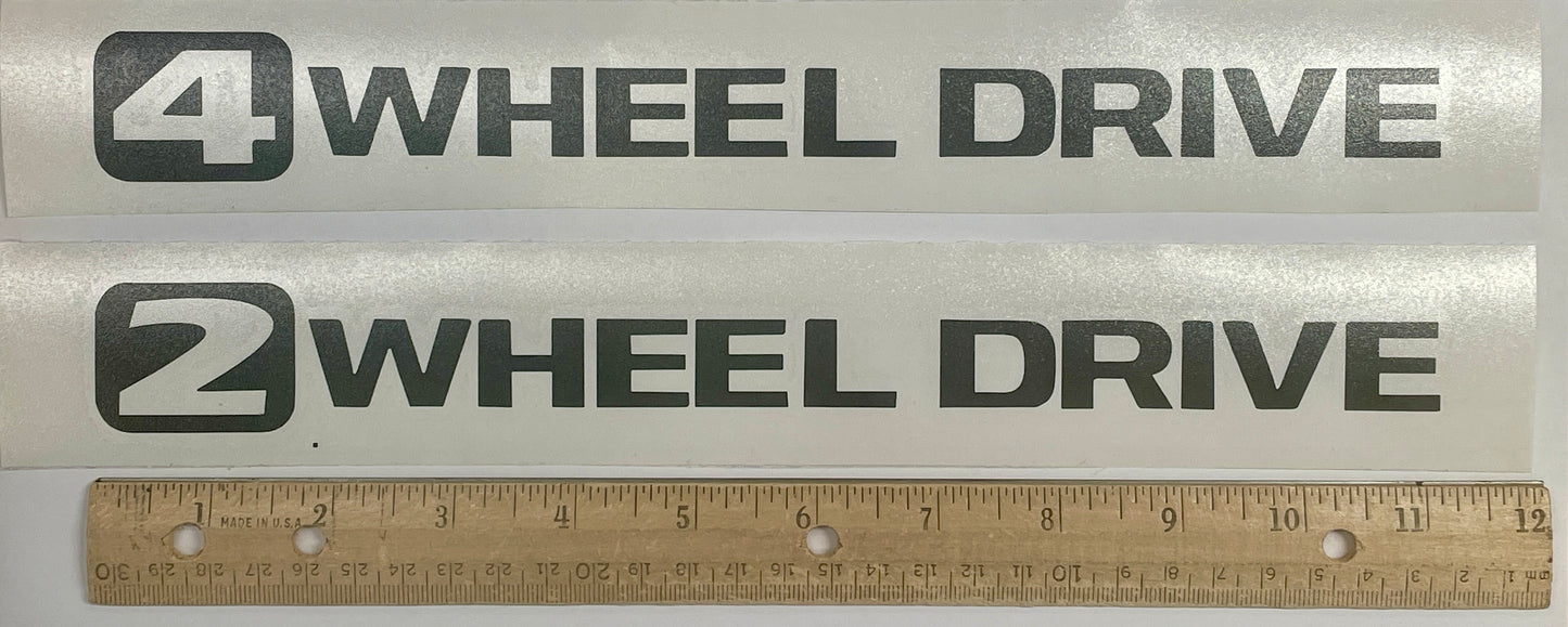 4 Wheel Drive/2 Wheel Drive Matte Black Premium Cast Vinyl Decal