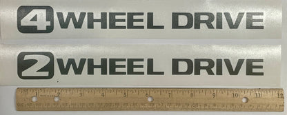 4 Wheel Drive/2 Wheel Drive Matte Black Premium Cast Vinyl Decal