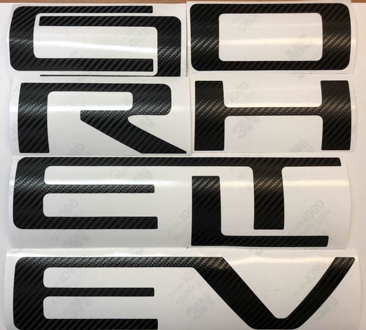 Carbon Fiber Textured Vinyl Letter Decals for 2019-2023 Silverado Tailgate - TVD Vinyl Decals