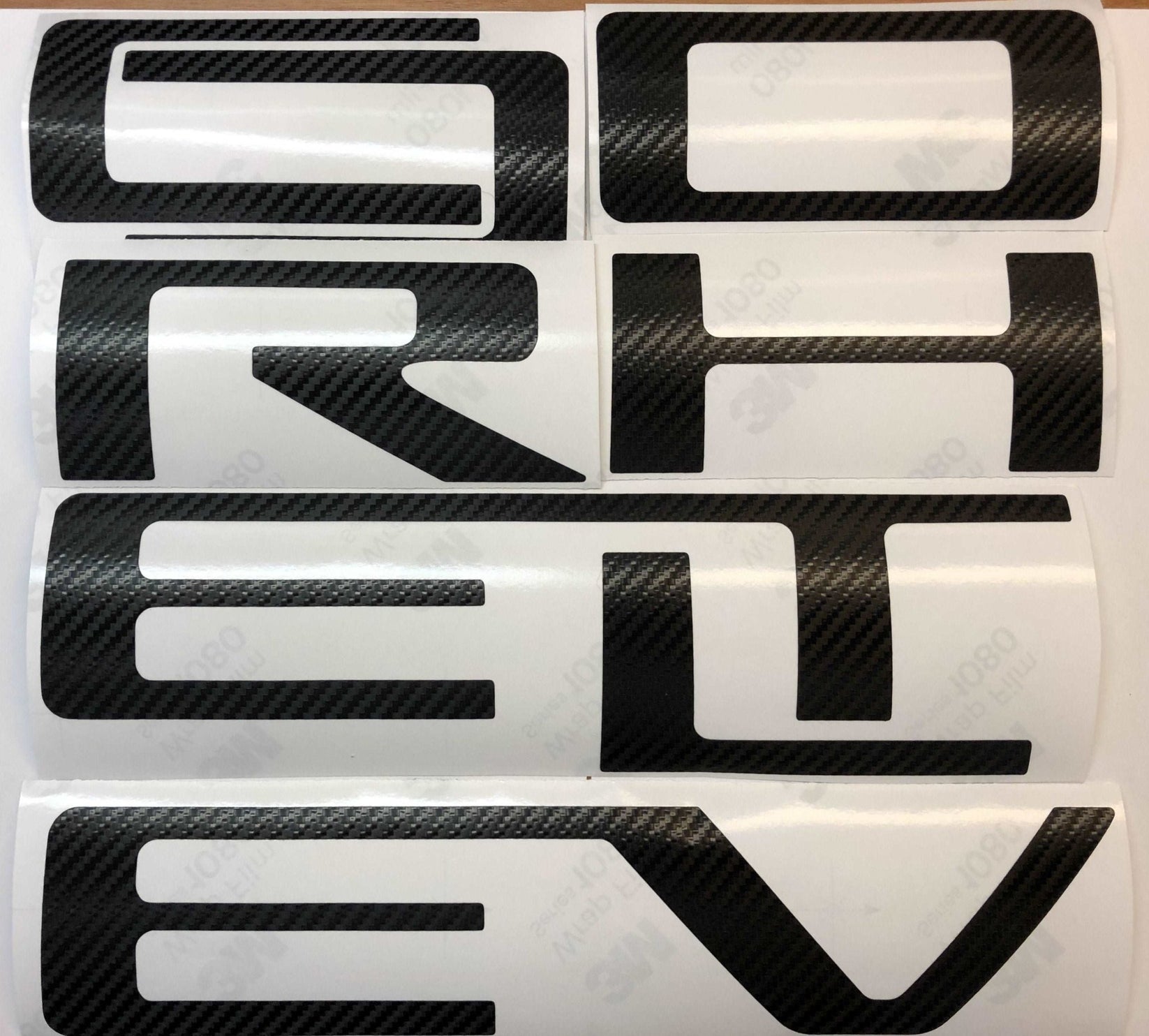 Carbon Fiber Vinyl Letter Decals for Silverado Tailgate TVD Vinyl Decals