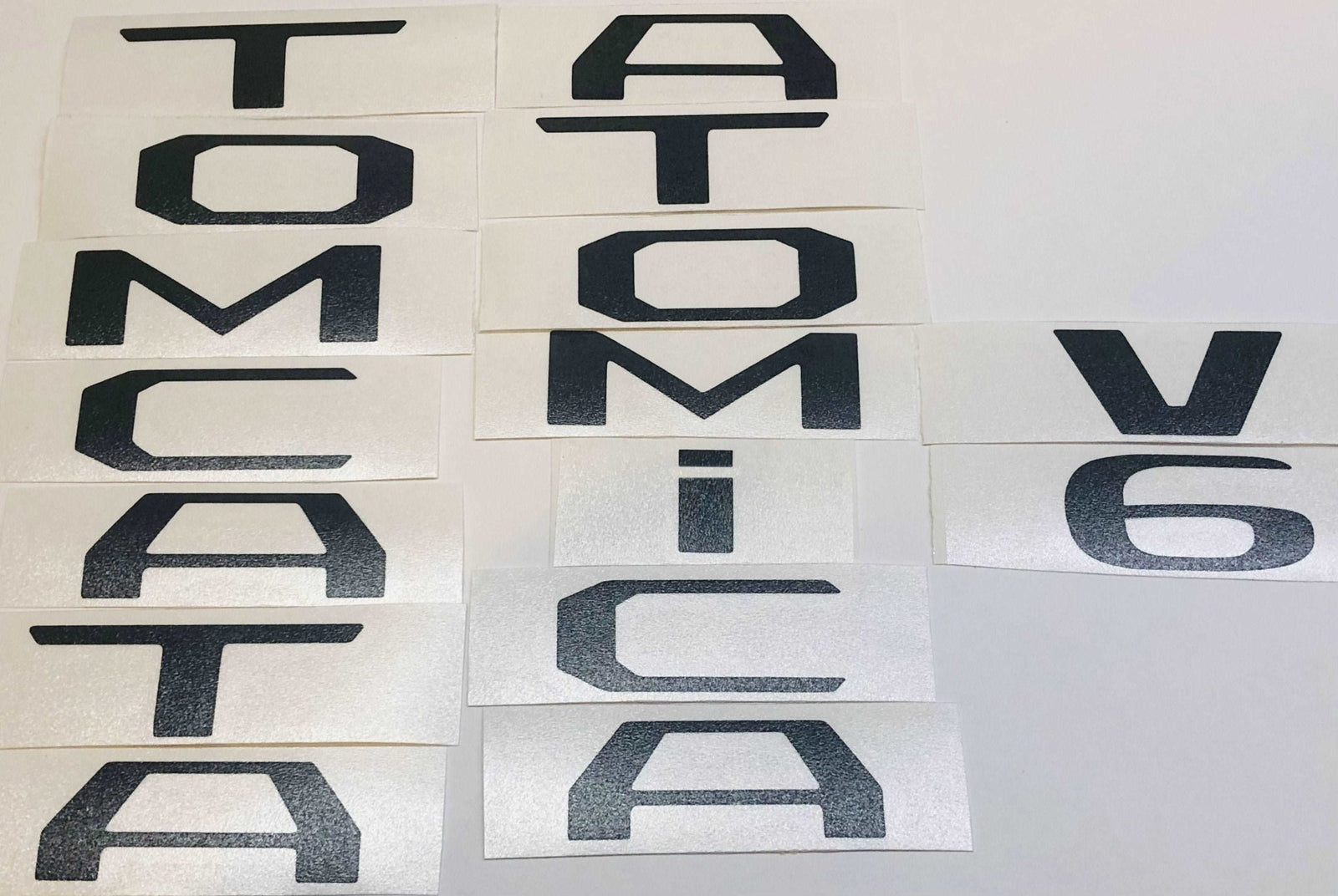 White Gloss Vinyl Tailgate Handle Letters Decals For 2024-2025 Toyota Tacoma | Precut Kit