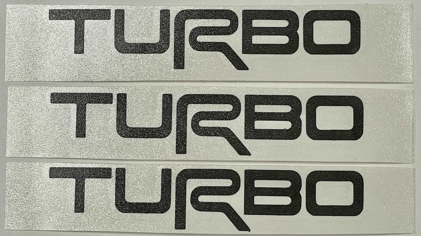 Premium Cast Matte Black Vinyl TURBO Decals - TVD Vinyl Decals