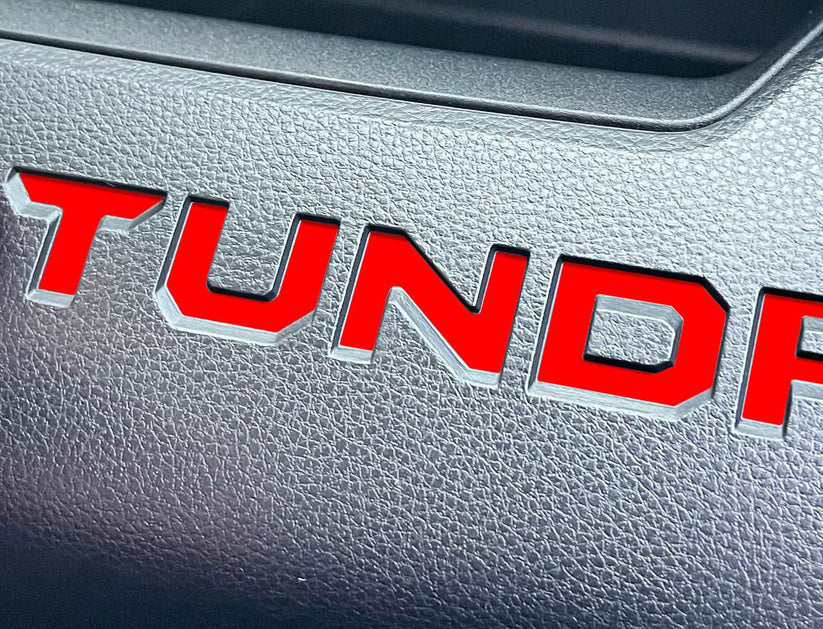 Red Front Bumper Letter Decals For 2022-2025 Toyota Tundra - Vinyl Inserts, Gloss Finish, Easy Install