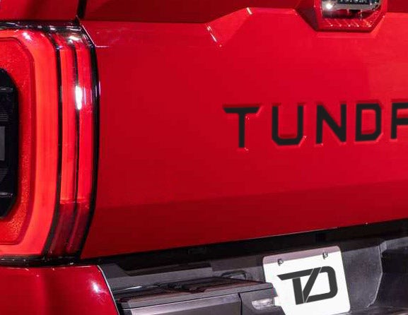 Premium outlet Decals for 2022 Toyota Tundra Tailgate w/FREE LIFETIME REPLACEMENT, Installation Video, Sticker, Graphic, Emblem, Indent Fill In