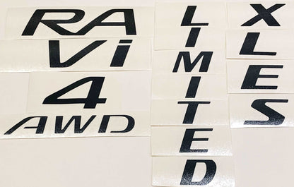 Premium Cast Vinyl Letter Decals for 2013-2023 RAV4 Rear Door - TVD Vinyl Decals
